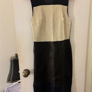 A.L.C. Black and Cream Color Block Midi Dress